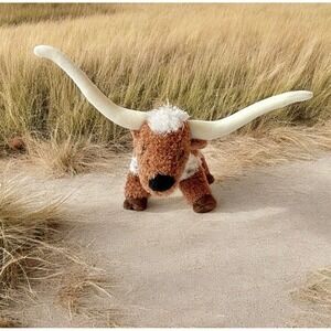 Douglas Cuddle Toys Texas Longhorn Steer Plush Stuffed Animal Brown White 3713‎